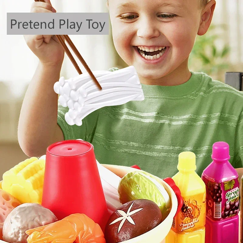 Kids Educational Pretend Play Kitchen - Simulation Vegetable Food Barbecue Cooking Sets Interactive Play House Toys For Girls