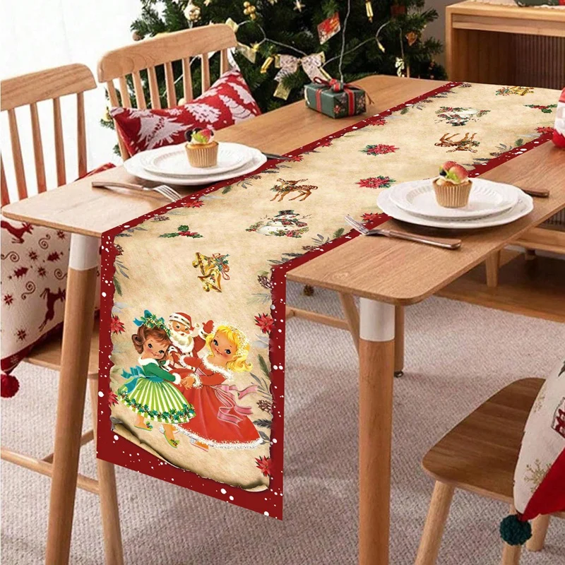 عيد الميلاد الكرة الجدول عداء عيد ميلاد سعيد زينة للمنزل 2025 عيد الميلاد غطاء الطاولة نافيداد نويل هدية السنة الجديدة مفرش المائدة