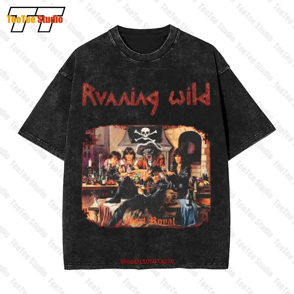 Running Wild Port Royal Heavy Metal Band Helloween Vintage Oversized T-Shirt A5K7