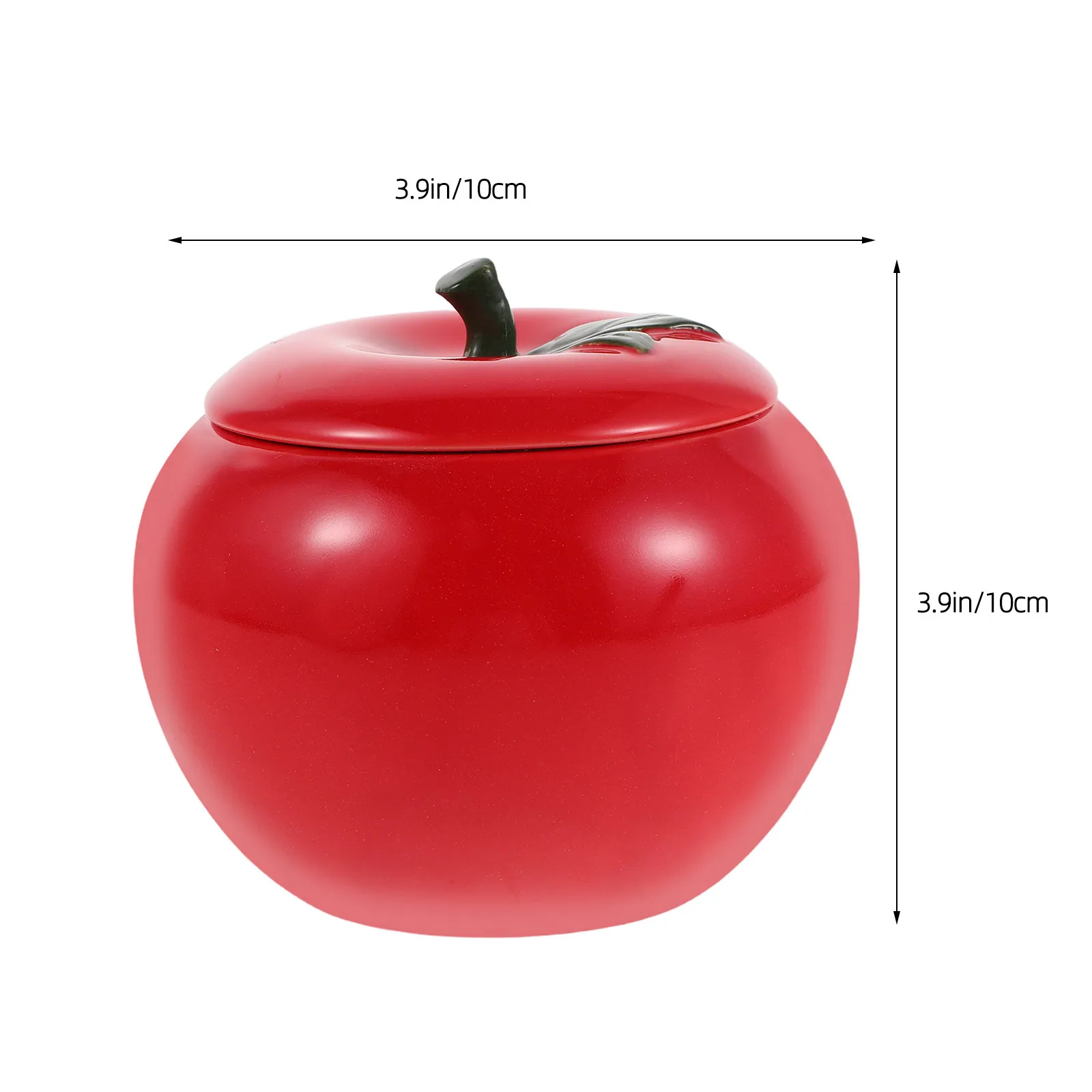 Red Apple Ceramic Candy Jar Shape Tea Storage Canister Airtight Kitchen Container Holiday Christmas Party Favor Box Decorative