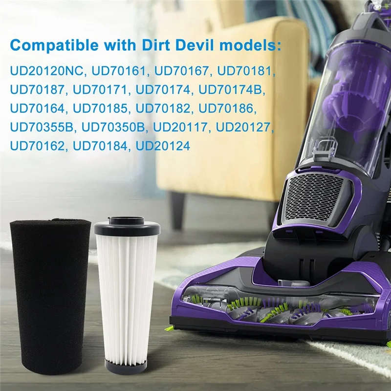 فلتر مكنسة A67Z للمكنسة الكهربائية المستقيمة Dirt Devil، مجموعة مرشحات محاصرة رائحة المحرك المسبق، استبدال الجزء AD47936
