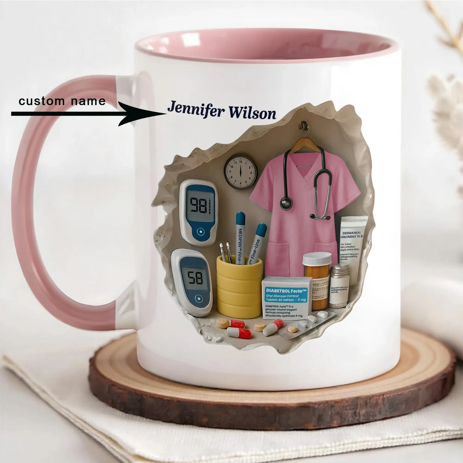 Happy Nurses' Day Ceramic Mug - Personalized Gift for Medical Professionals