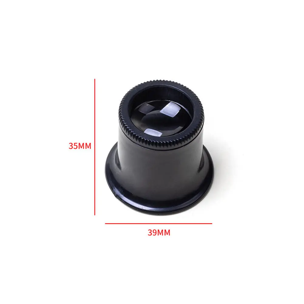 15x Eye Clip Magnifier Optical Loupe Black for Watch Maintenance Jewelry Coins Stamps Miniature Inspection Magnifying Glass