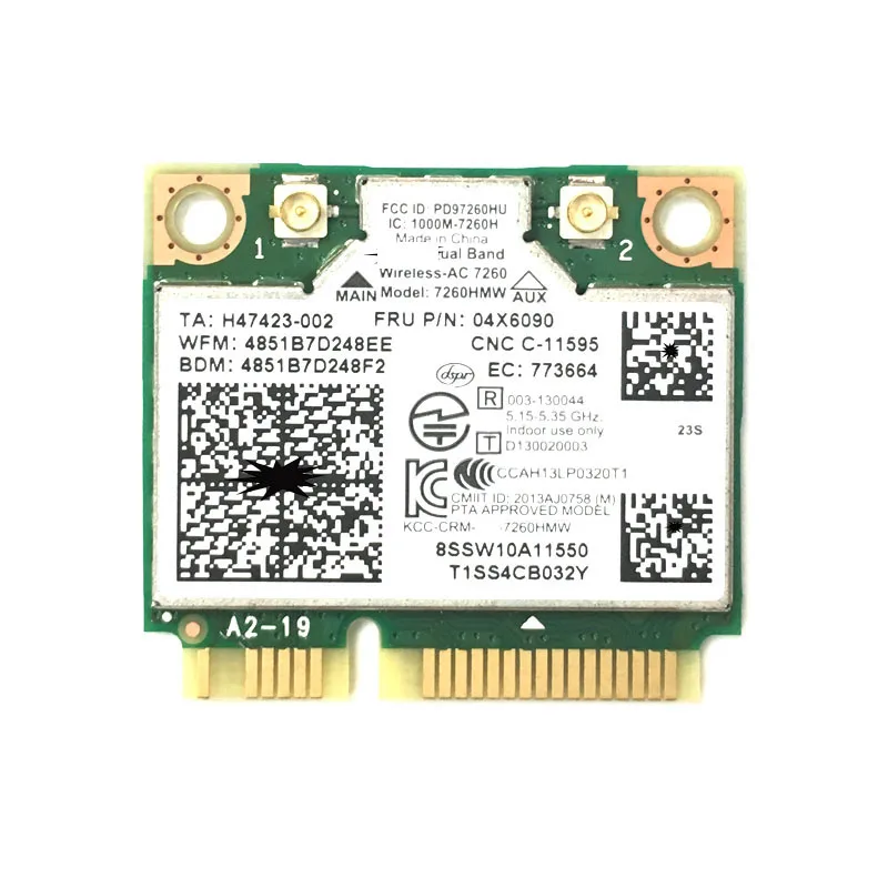 

Двухдиапазонный беспроводной-AC 7260 7260HMW 7260AC S440 S540 E440 INTEL7260AC двойная частота 867 м Bluetooth 4.0FRU: 04X6010 04X6090