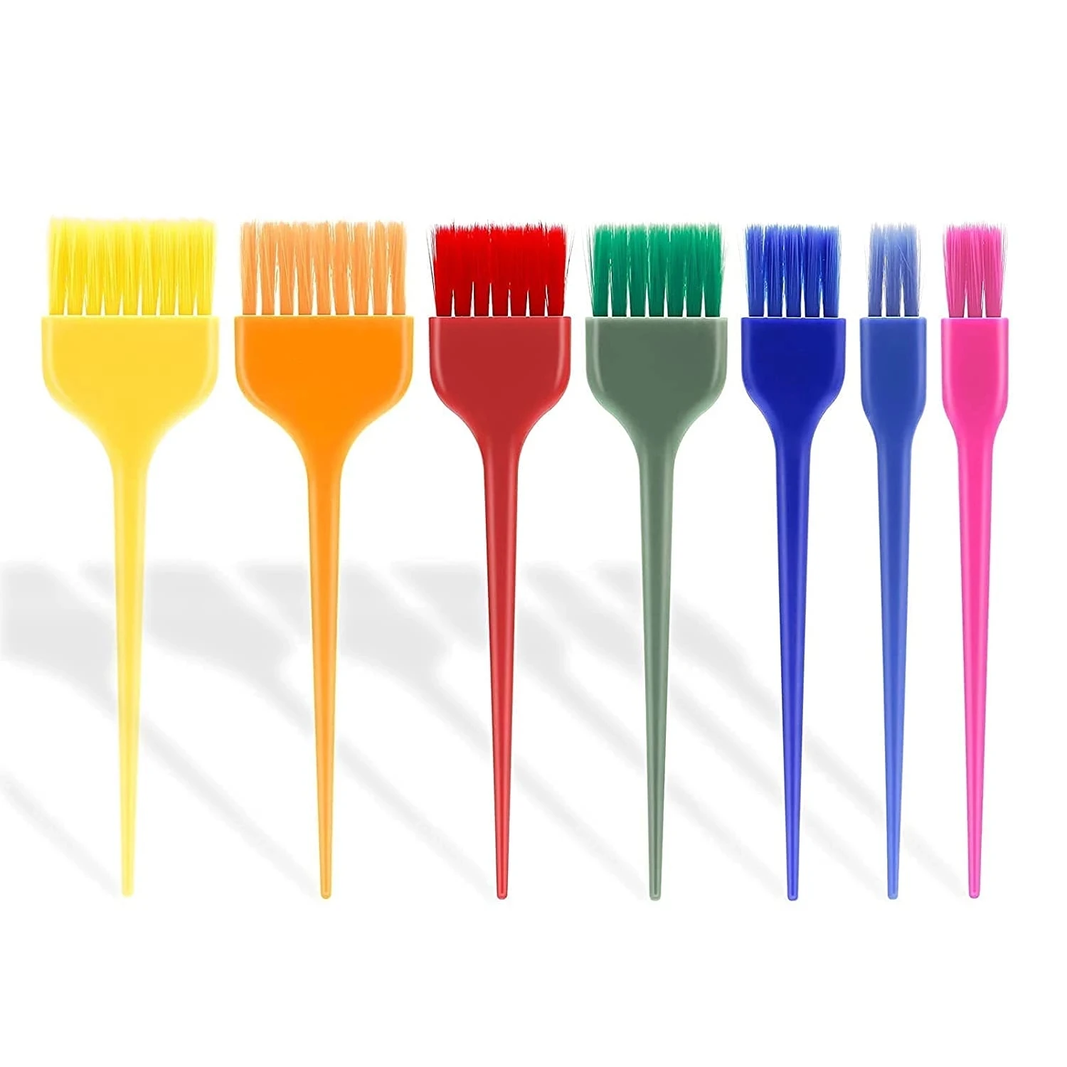 Professional Hair Dye Brush 7 Colors Hairdressing DIY Haircut Accessories Plastic Coloring Brush Salon Barber Hair Styling Tool