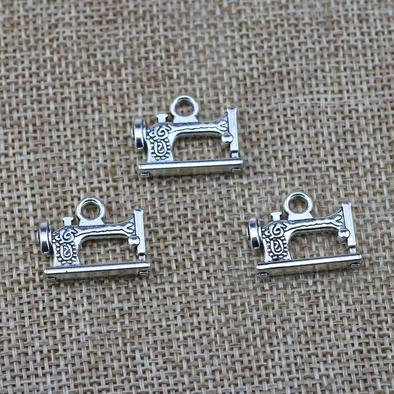 15pcs16x20mm Antique Silver Color Sewing Machine Charms Pendant For Jewelry Making DIY Jewelry Findings