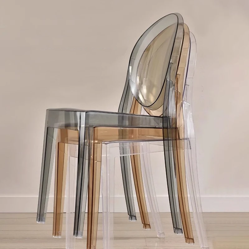 ^Transparent Plastic Dining Throne Stoot Restaurant Chairs Dining Chairs Nordic Modern Sillas Para Comedor Postmodern Furniture