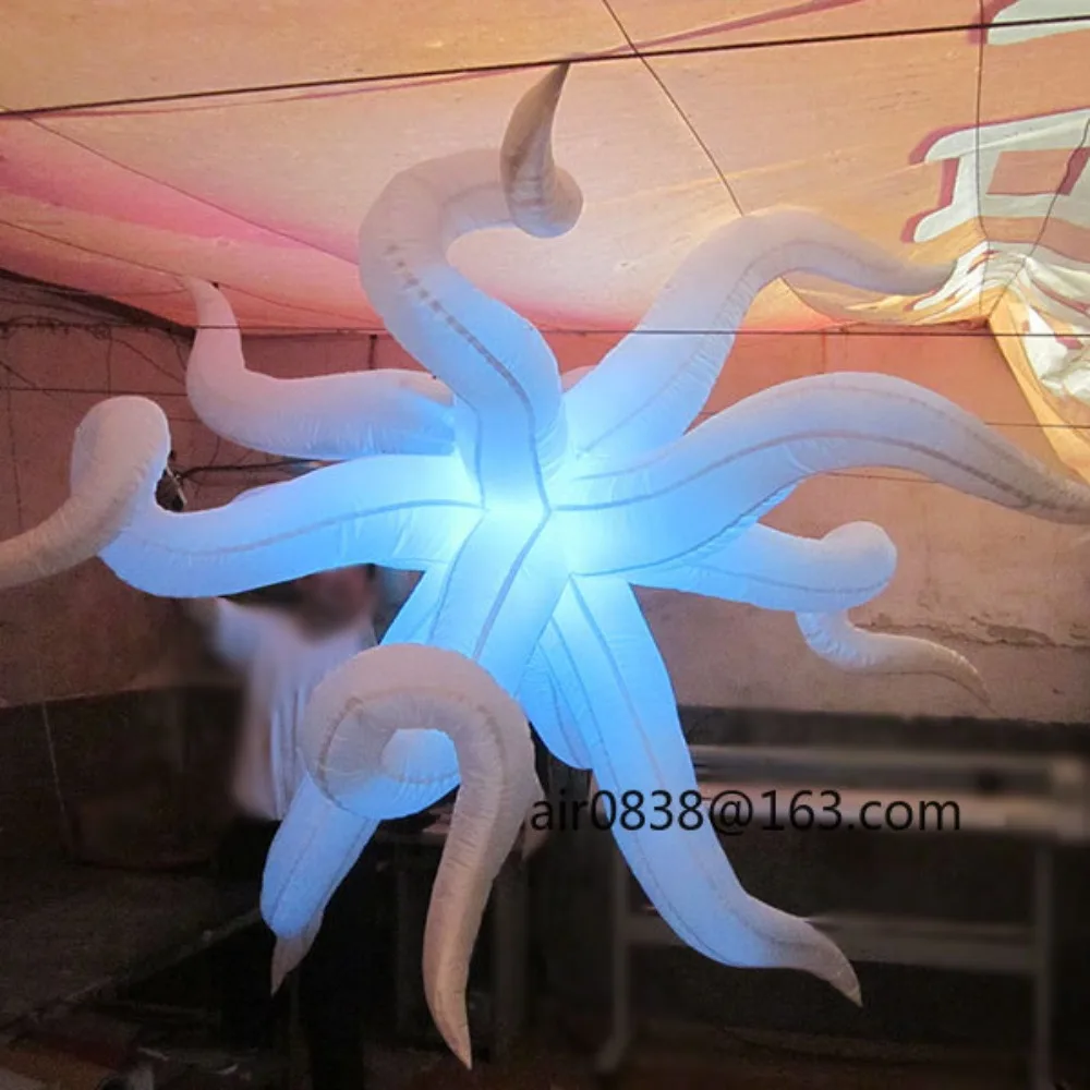 Glow Giant Inflatable Spiky Balls,Light-Up Inflatable Spike Led Star for Party Wedding Nightclub Ceiling Hanging Decoration