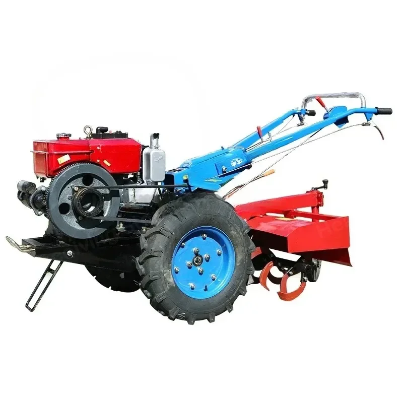 Multipurpose Walking Tractor - Rotary Machine Tiller, Power Generation Diesel Engine, 8 Horse Riding Electric Motor, For Sale