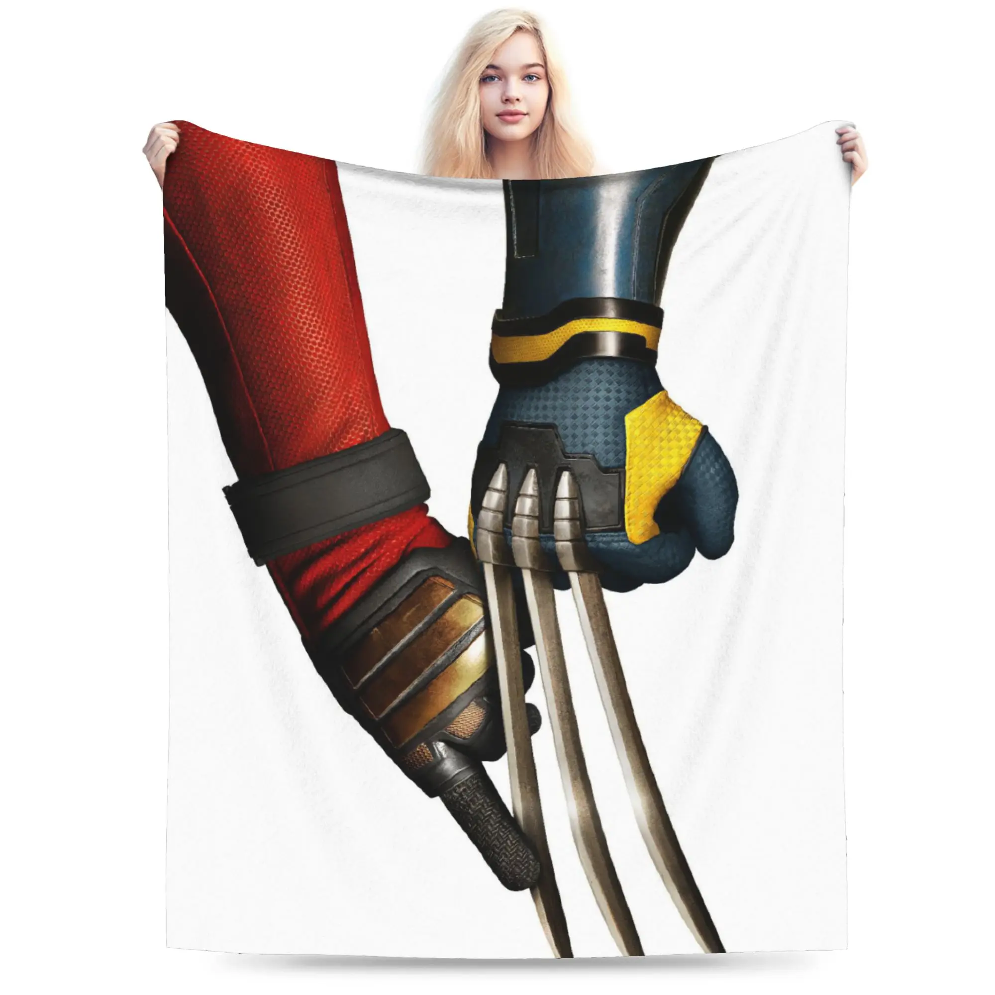 Manta Deadpool & Wolverine de lana para primavera/otoño, manta ultrasuave multifunción para cama, colcha de viaje