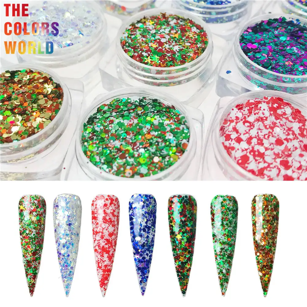 

TCT-375 Christmas Nails Glitter Nail Art Christmas Decoration Makeup Tattoo Tumblers Craft Handmade Accessoires Festival Party