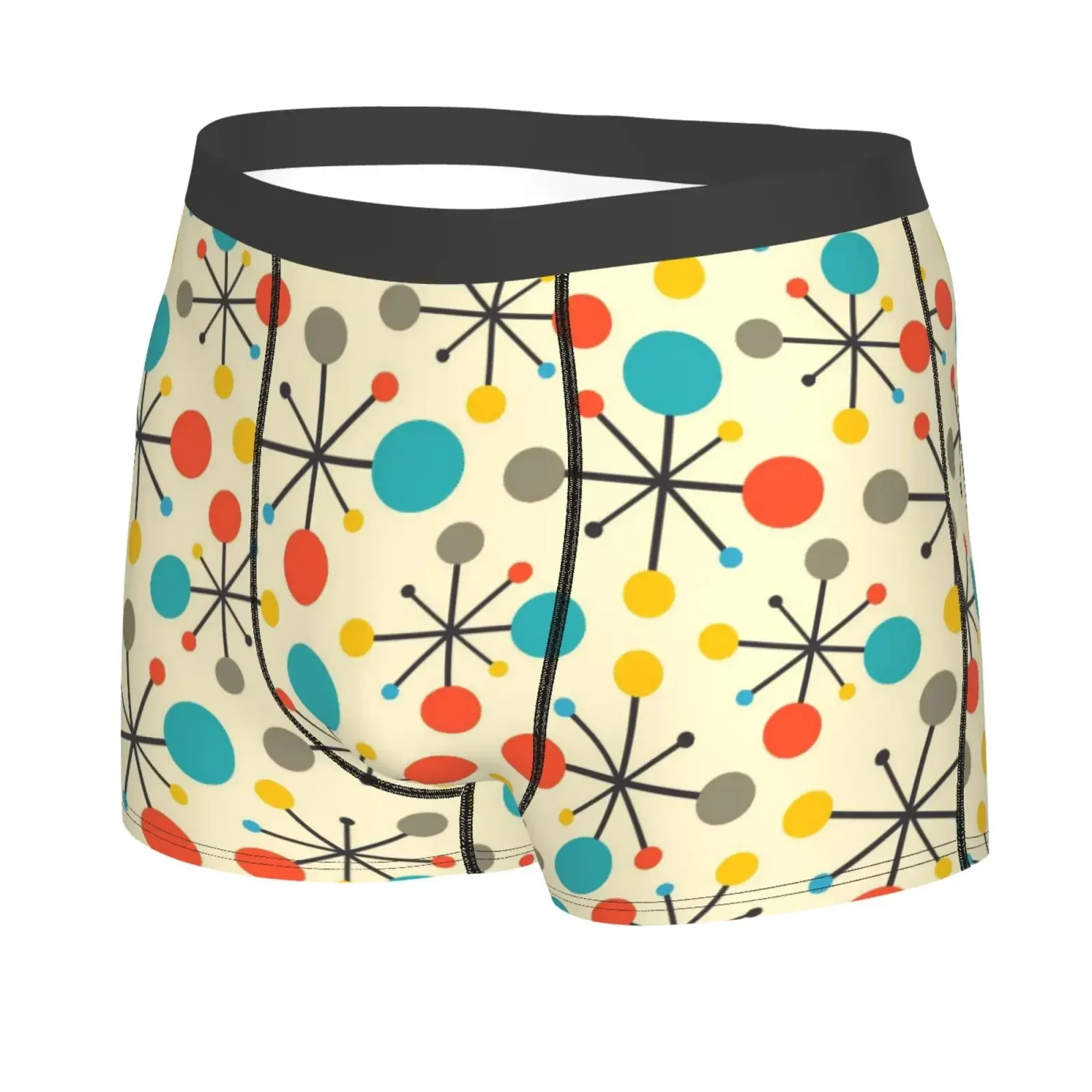 Mid Century Fifties Modern Atomic Retro Print Man's Boxer Briefs Breathable Funny Underwear High Quality Print Shorts Gift Idea