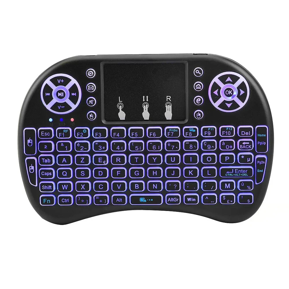 Cool Backlit I8 Mini Air Mouse 2.4G Wireless Keyboard  Touchpad English Russian Spanish French Remote Control for Android