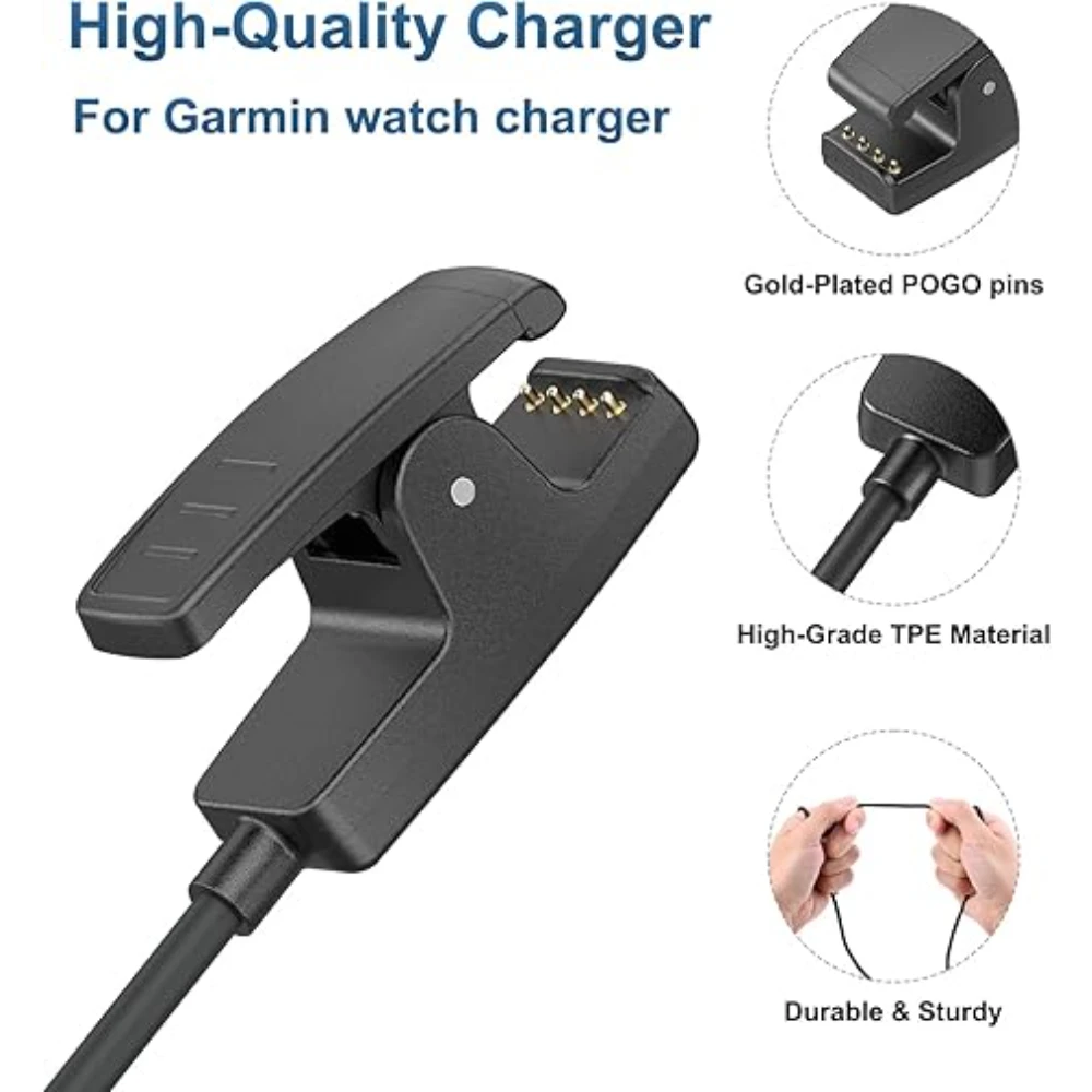 2-Pack for Garmin Lily/Lily 2 Forerunner 235/35/230/630/645/735XT USB Smartwatch Charger Replacement Charger Charging Clip