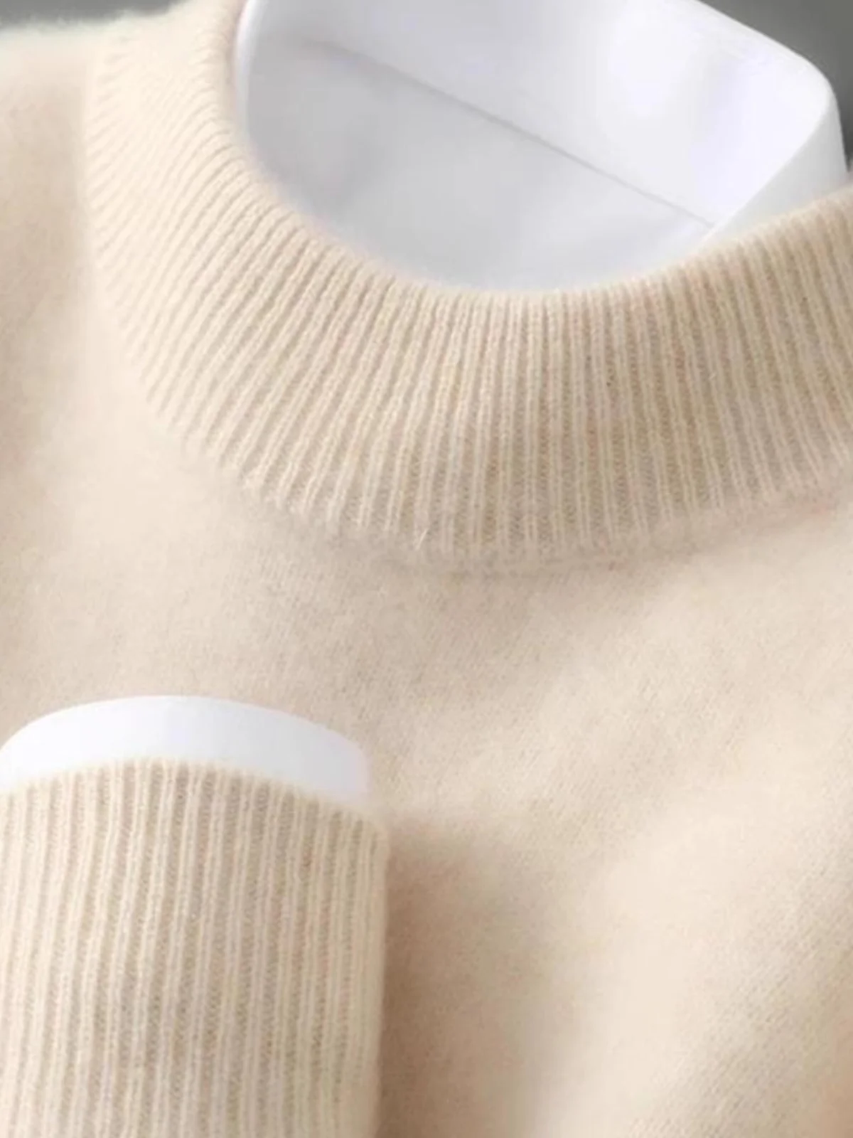 

Утепленный двусторонний вязаный свитер из чистой шерсти для мужчин, зимний, с высоким воротником, свободного кроя, молодежный, повседневный, модный