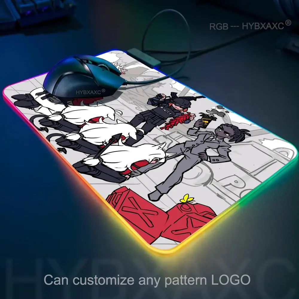 XXL Mouse Pad RGB Helltaker Gaming Mats Mousepad Gamer PC Desk Accessories Office Pc Setup Accessories Computer Table Mats Large
