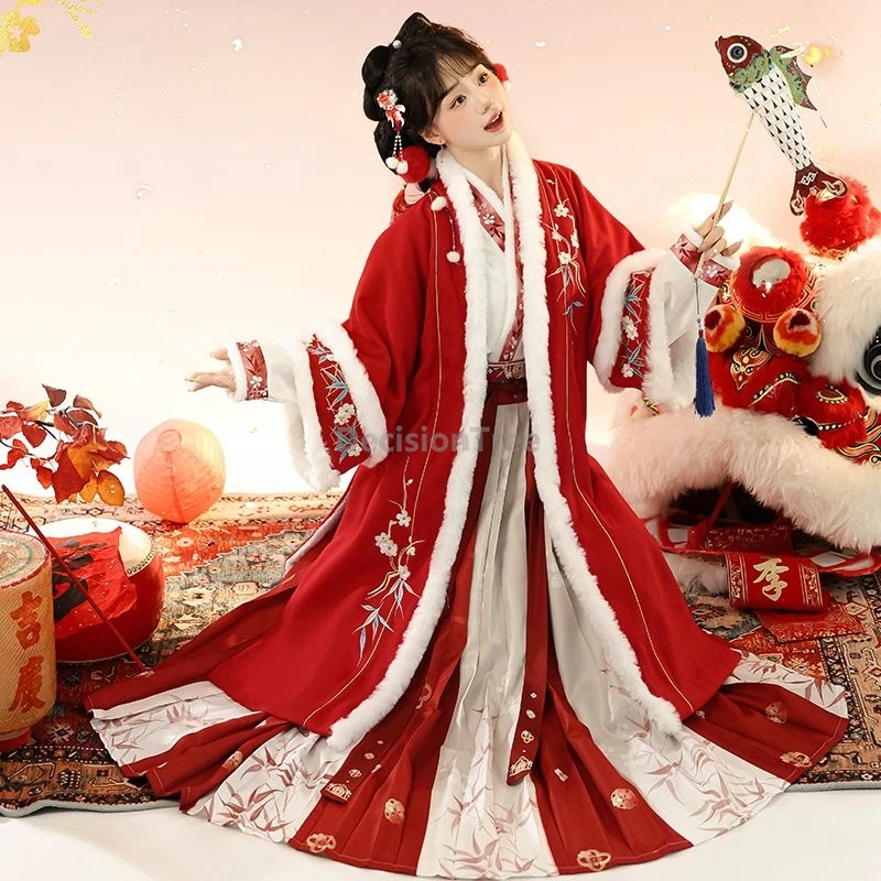 

2025 elegant temperament chinese ancient style clothing daily imrpoved retro fashionable winter hanfu exquisite song made hanfu