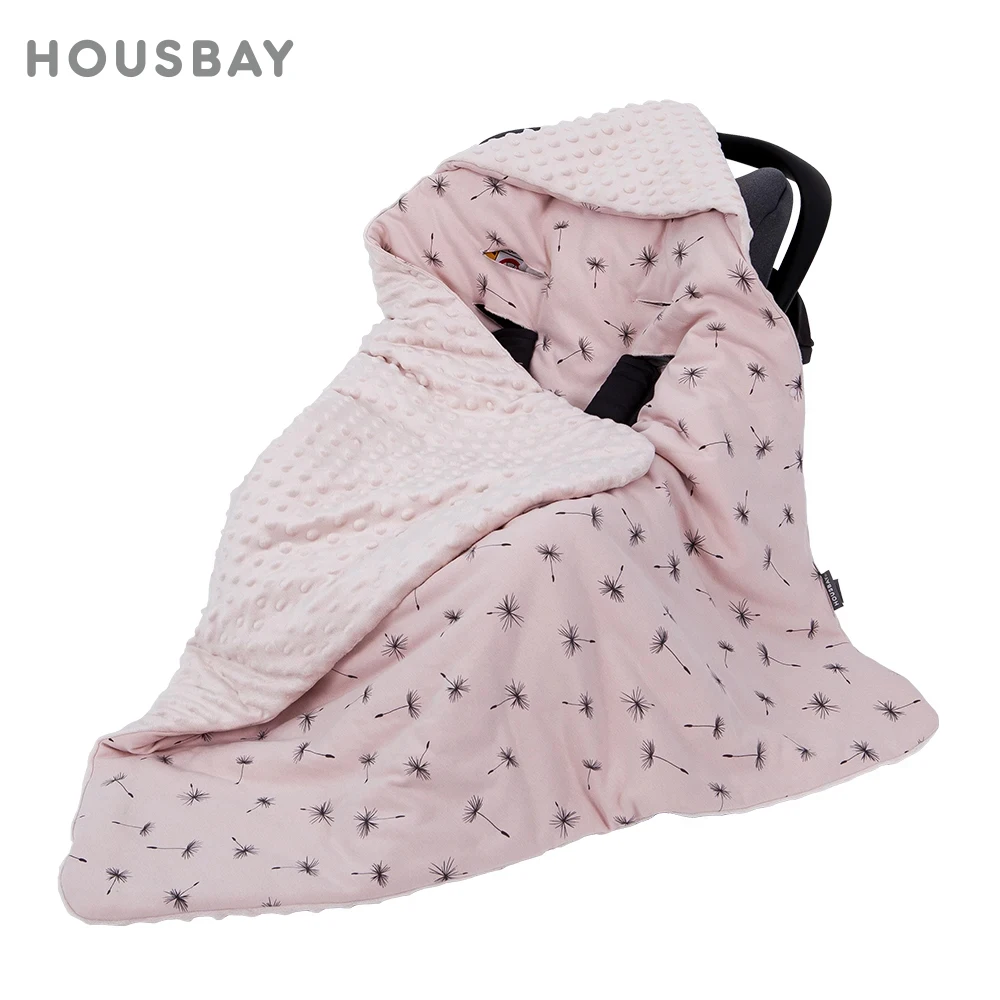 

Baby Blanket Newborn Blanket 100% Cotton Hooded Windproof And Warm Portable Bag For Going Out Basket Baby Safety Seat