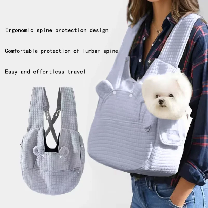 Mochila Porta Mascotas 2026, Nueva, Portátil, Pequeña, para Viajes al Aire Libre, Cómoda, Transpirable y Suave para Perros y Gatos