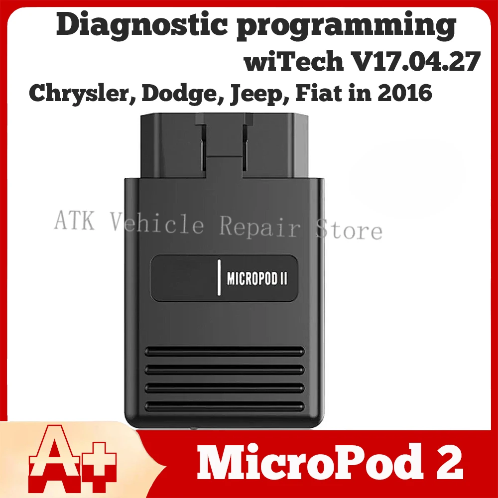 

Tester plug MicroPod 2 wiTech17.04.27 OBD 2016 Chr-ysler with Fiat diagnostic programming tool TSB wiring diagram maintenance