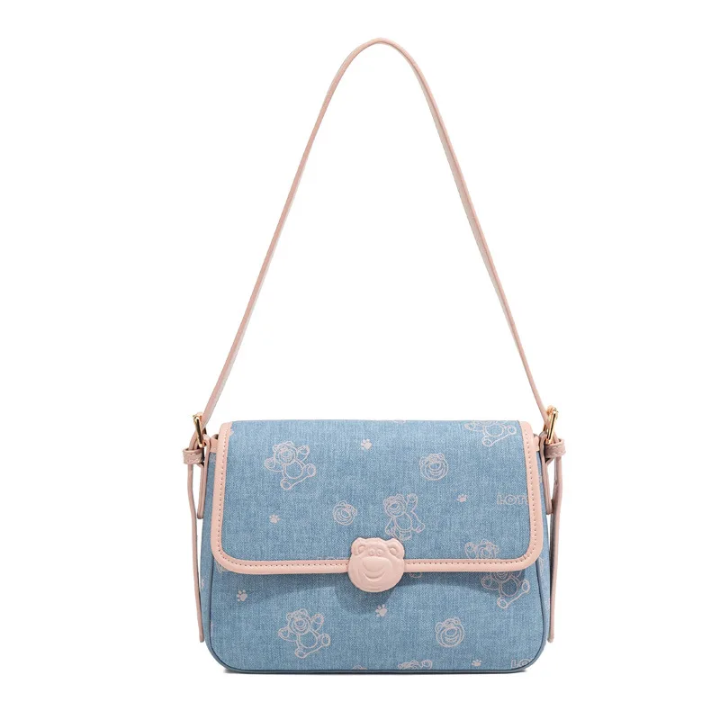 

Disney Lotso Print Cute Luxury Handbag for Women Fashion Vintage Crossbody Purse Casual Outdoor Daily Use Travel