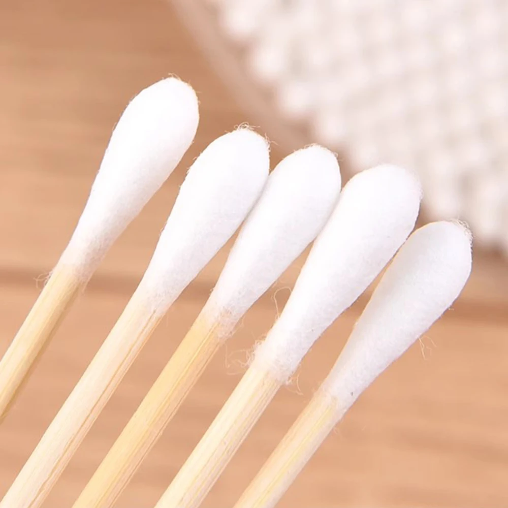 100/500/1000pcs Double Head Cotton Swab Women Makeup Cotton Buds Tip for Wood Sticks Nose Ears Cleaning Health Care Tools