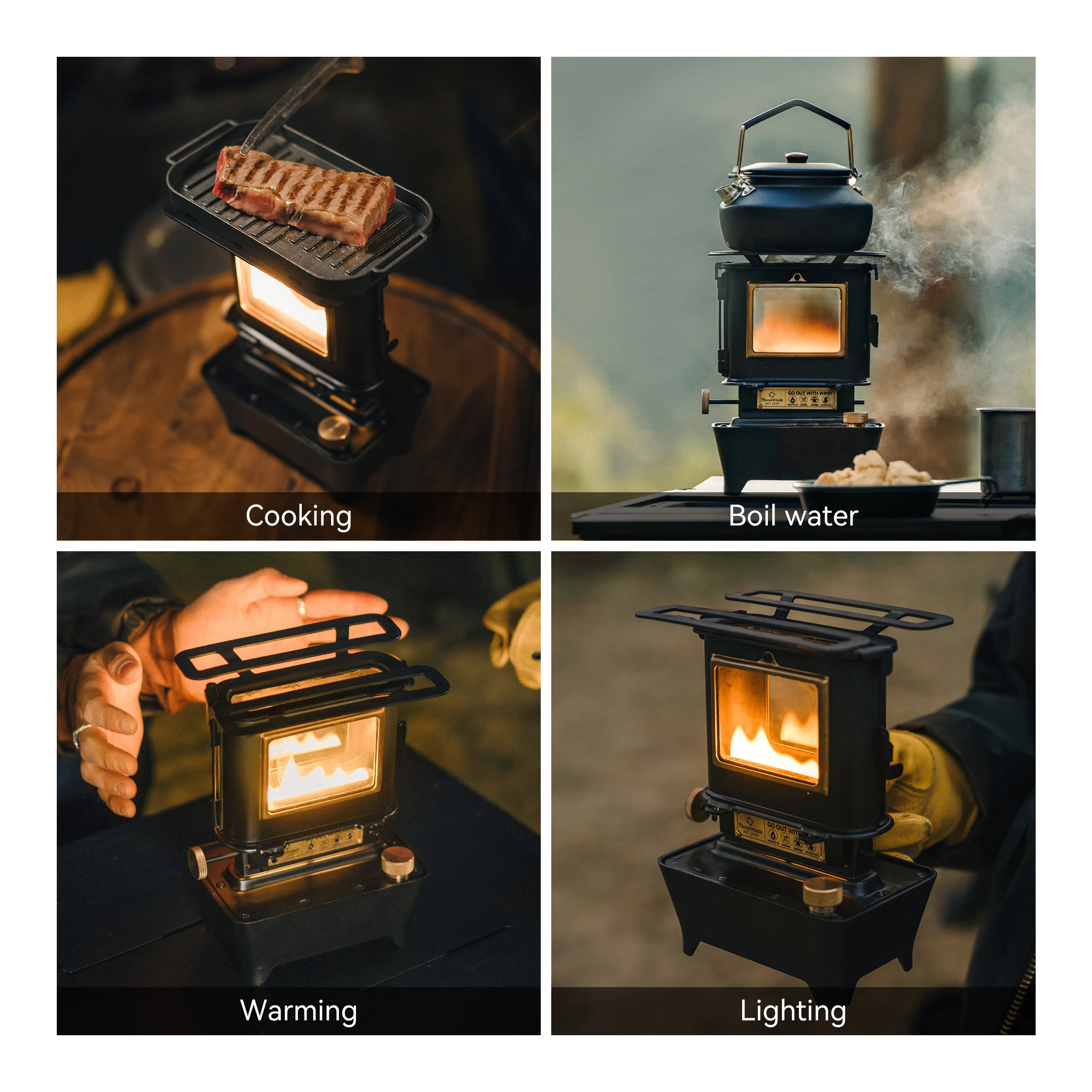 Thous Winds Firedance Oil Lamp Stove Portable Outdoor Camping Lantern Emotion Retro Lights for Picnic Backpack Camping Supplies