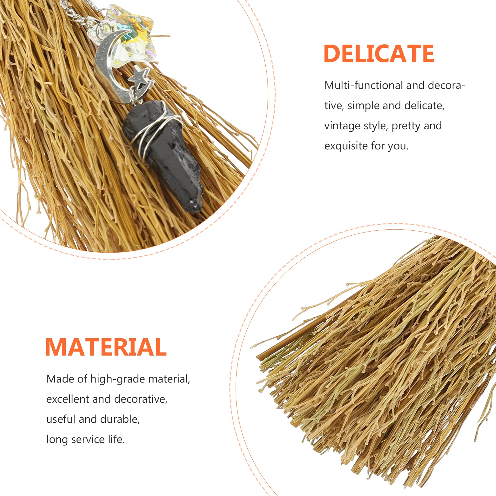 

Decorative Broom Pendant Broom Crystal Charm Halloween Supplies DIY Bag Pendant Witch Charms Micro Landscape Decor