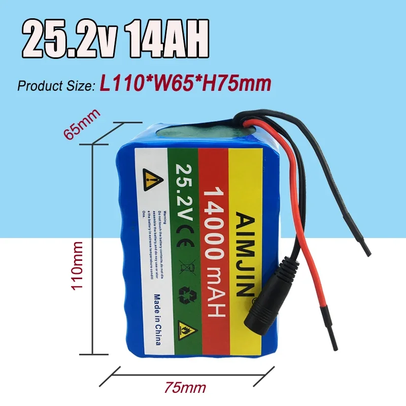 6s4p Electric Bicycle Moped/Electric/18650 Battery Pack 25.2V 14000mah Lithium ion Rechargeable Battery 14Ah