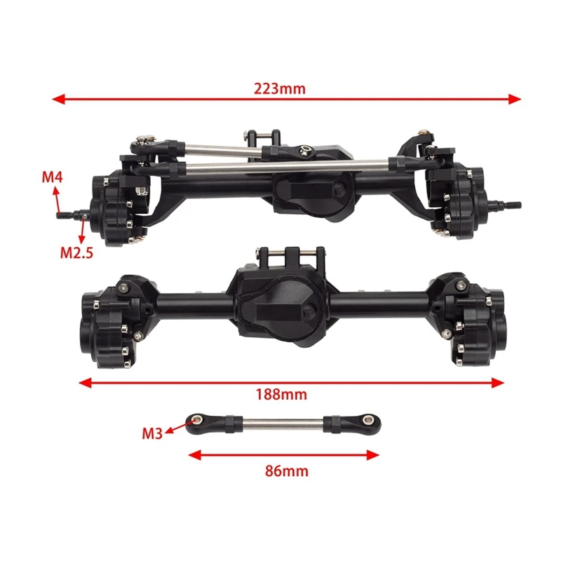 Metal Integrated Front And Rear Portal Axle Housing Set For Traxxas TRX4 TRX-4 1/10 RC Crawler Car Accessories Assembly