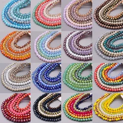 6mm Glass Beads Plating Color 6 Strands/bag 480pcs Rondelle Faceted Glass Beads Loose Spacer Beads For Jewelry Making DIY