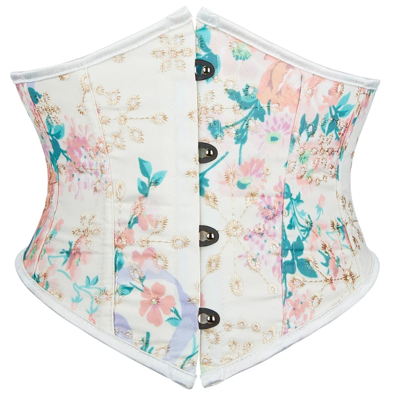 

Floral Underbust Corset for Women Lace Up Plastic Boned Slimming Waist Trainer Corset Waist Cincher Body Shaper Sexy Lingerie