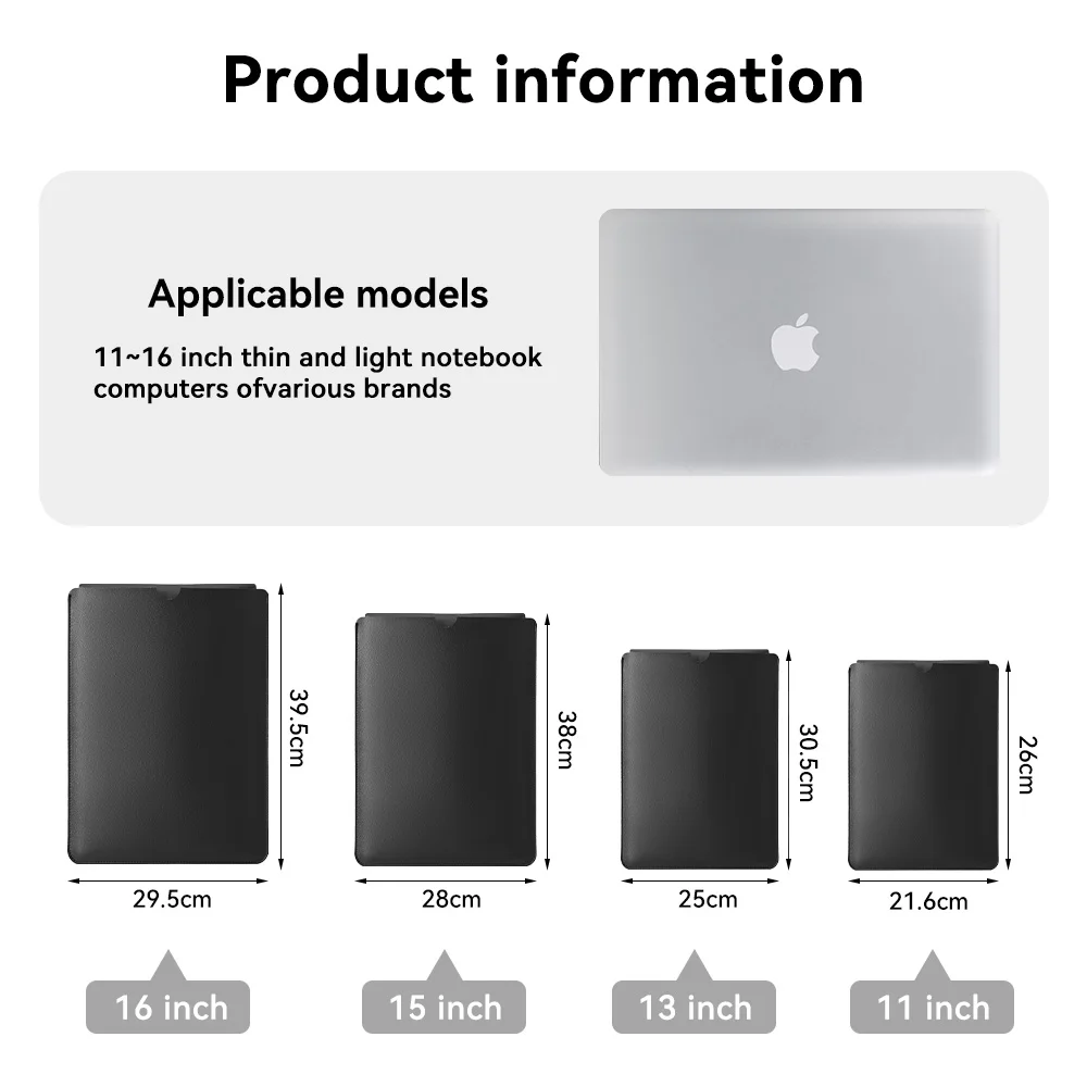 

Laptop Sleeve Bag Case PU Leather For Lenovo Huawei Xiaomi ASUS Apple MacBook Air Pro,iPad Air/Pro 11 13 15 16 inch Notebook Bag