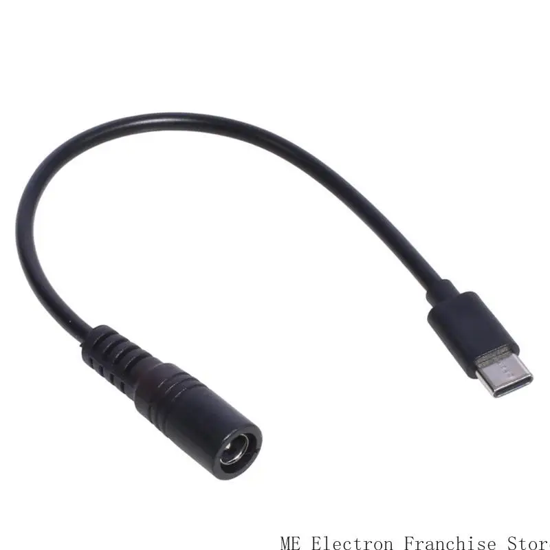 T5EA 5.5x2.1 أنثى إلى Type-C الذكور كابل 5521 Power Power Power Conector 5.5x2.1 محول USB Type C