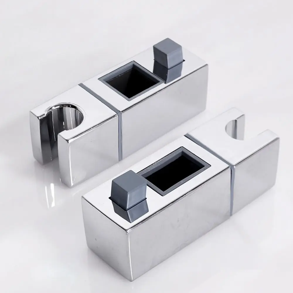 Square Pipe Shower Head Holder Rotatable Adjustable Sprayer Fixed Base Replacement Riser Rail Bracket Hardware Bath Accessories