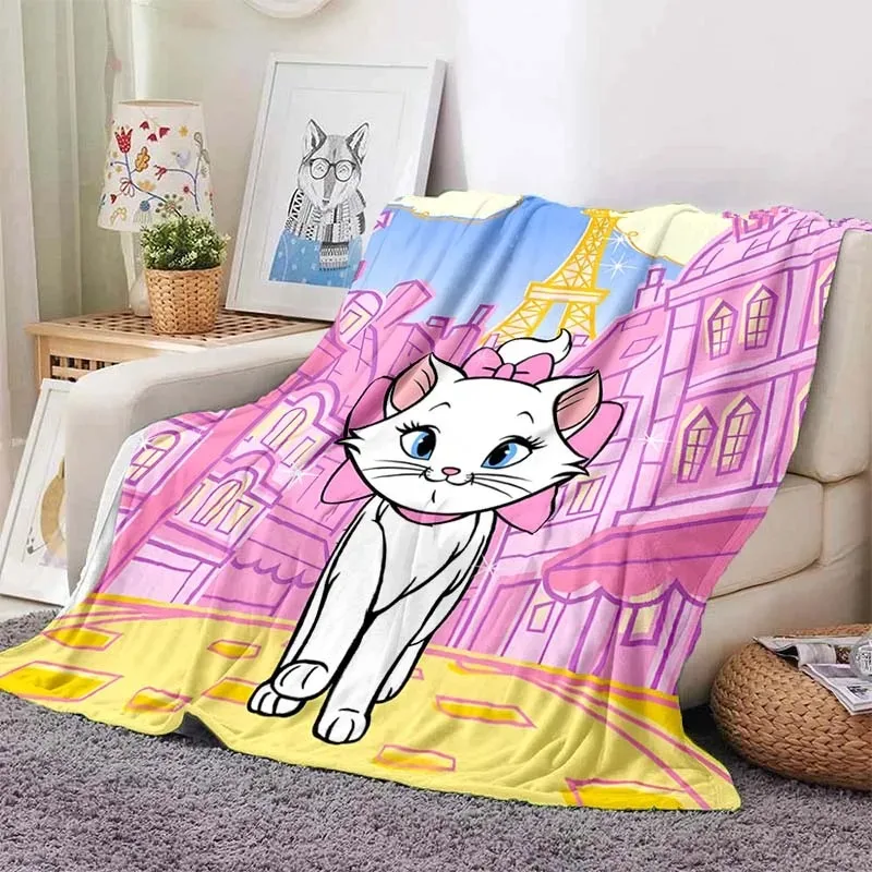 Mary Cat Flanell Decke, Disney Print Klimaanlage Plüsch Komfort warme Decke, Reisebüro Sofa Decke