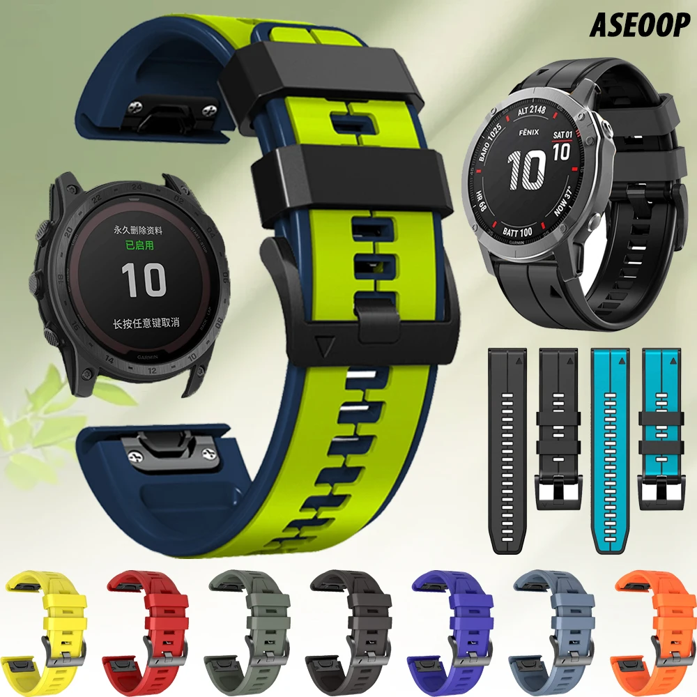 

Силиконовые часы QuickFit 22-26 мм для Garmin Fenix 6 6XPro 7X 7 8 E 5X 5Plus Epix Gen2 Forerunner 955 965 Tactix 8 ремешок DescentG2