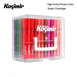 KASIMIR 84/24 Colors Direct Liquid Acrylic Marker Soft Brush Paint Pen For Manga Graffiti Crafts School Art Supplies Stationery