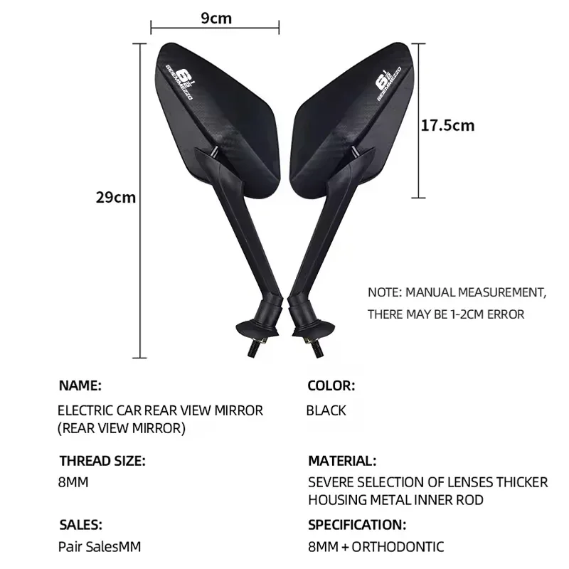 Easy Installation Carbon Fiber Motorcycle Rearview Mirror For Moto Morini 6½ SEIEMMEZZO SCR STR 650 STR SPORT TREK SEIEMMEZZO