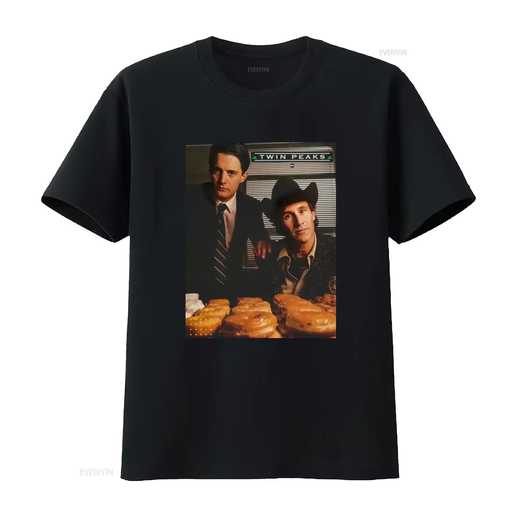 Twin Peaks ABC Promo Still Agent Cooper Sheriff Truman T Shirt for Men and Women vintage Washed Casual Stylish streetwear