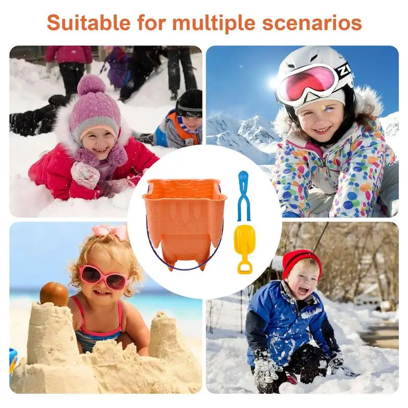 Pinza para Hacer bolas de nieve, molde con pala, juguetes con pala, Clips portátiles, arena de playa