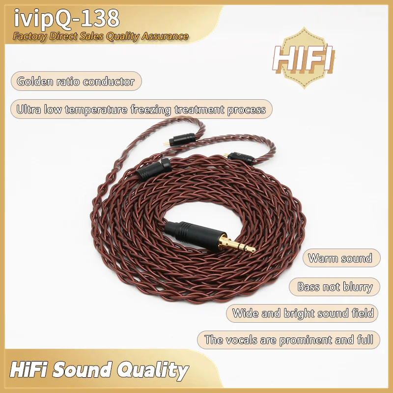 Imagem -02 - Ivipq Congelado Único Cristal Cobre Fone de Ouvido Cabo Multi Strand Alta Condutividade Mmcx 2pin 078 Ie900 para A5000 Rinko Yume Ultra