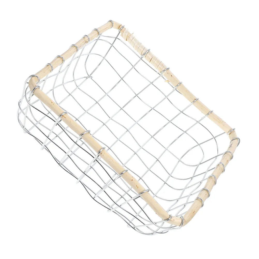 

Металлическая плетеная корзина для хранения, ажурная, для кухни, спальни, гостиной, для хлеба, фруктов, закусок, проволочный органайзер