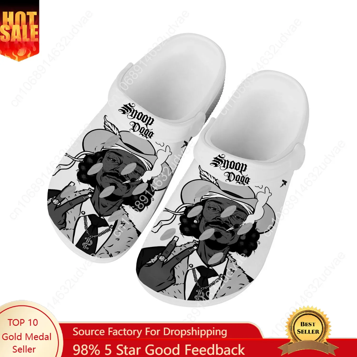 

Snoop Dogg Water Shoes Mens Womens Comfortable Fashion Home Garden Clogs Customizd Sandals Beach Breathable Hole Slippers