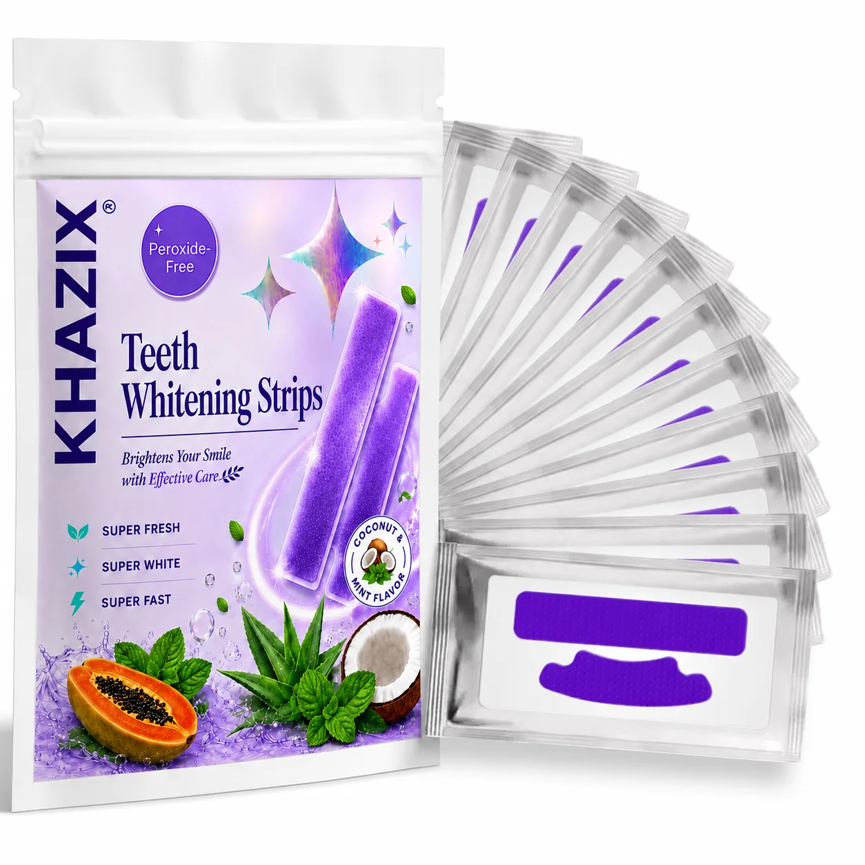 1/7 pairs Teeth Whitening Strips for Whiter-Looking Smile, Flexible Tooth Strips Easy to Apply for Daily Cosmetic Care