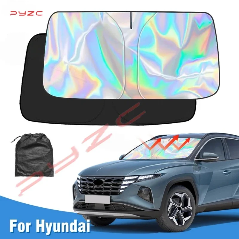 

Laser Windshield Sun Shade for Hyundai Tucson 2015-2020 2021 2022 2023 2024 Window Sun Visor Protector Foldable Blocks UV Rays