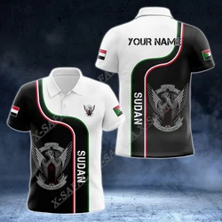 CUSTOM Sudan Coat Of Arms Eagle Flag Emblem 3D Printed Polo Shirt Men Collar Short Sleeves StreetWear Casual Top Summer Clothing