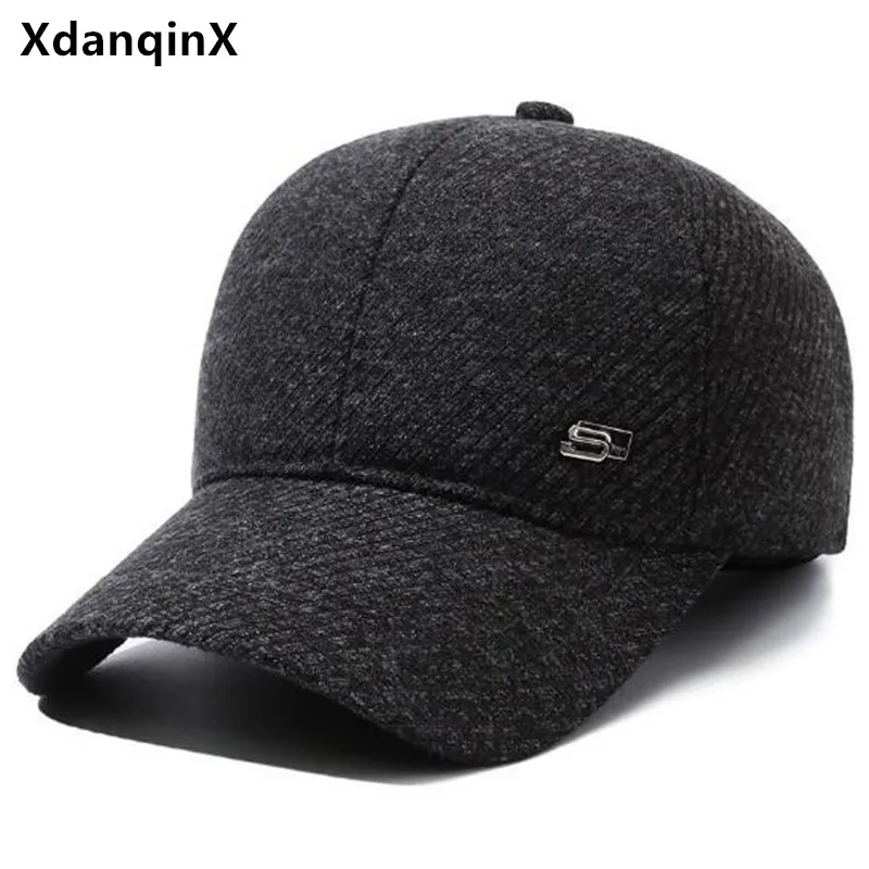 

Winter Men's Caps Warm Baseball Cap Thickened Plush Coldproof Earmuff Hats Elderly Cold Resistant Ear Protection Hat Riding Hat