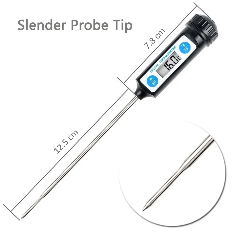 Real-time Reading Meat Digital Thermometer Tester with Probe Kitchen Oil Needle Food Meat Milk, Kitchen Accessories