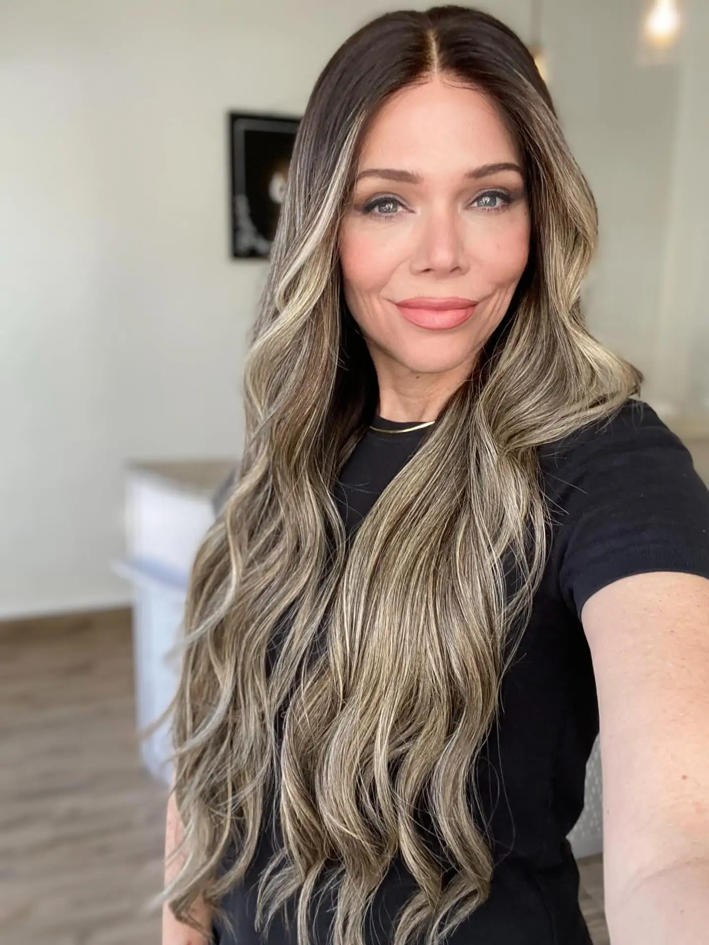 لينة تسليط الضوء على 13x4 طول طويل موجة فضفاضة شعر مستعار اصطناعي أومبير براون الدانتيل الجبهة غلويليس المرأة شعر مستعار جزء مجاني ألياف سمراء #2